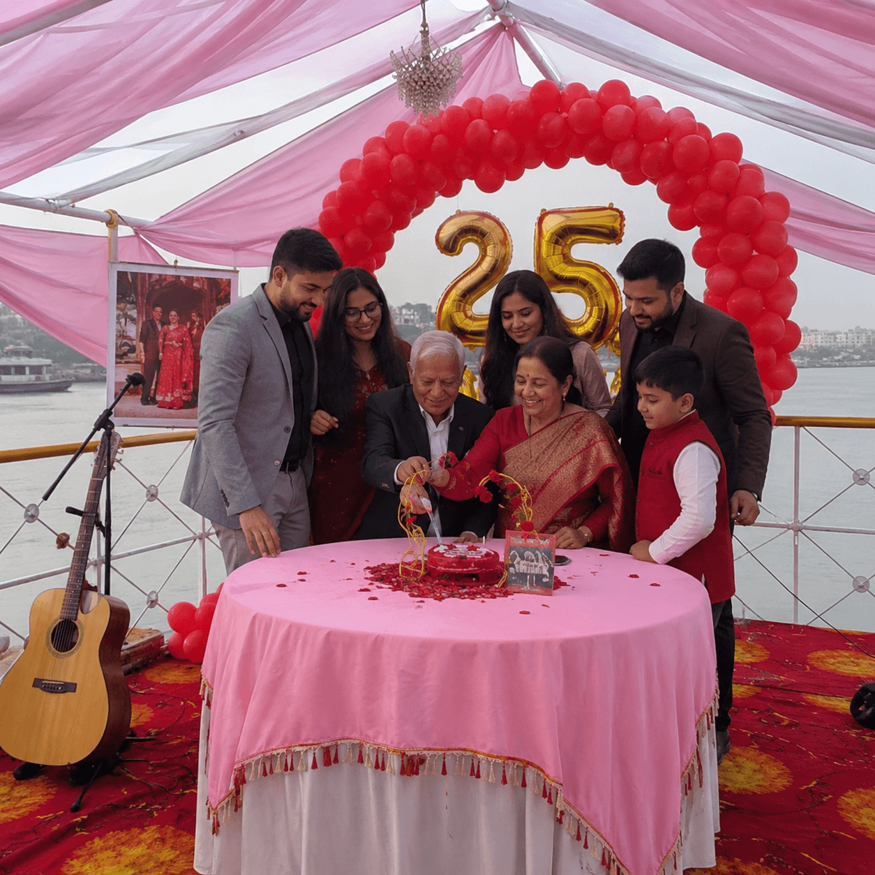 25th anniversary with family