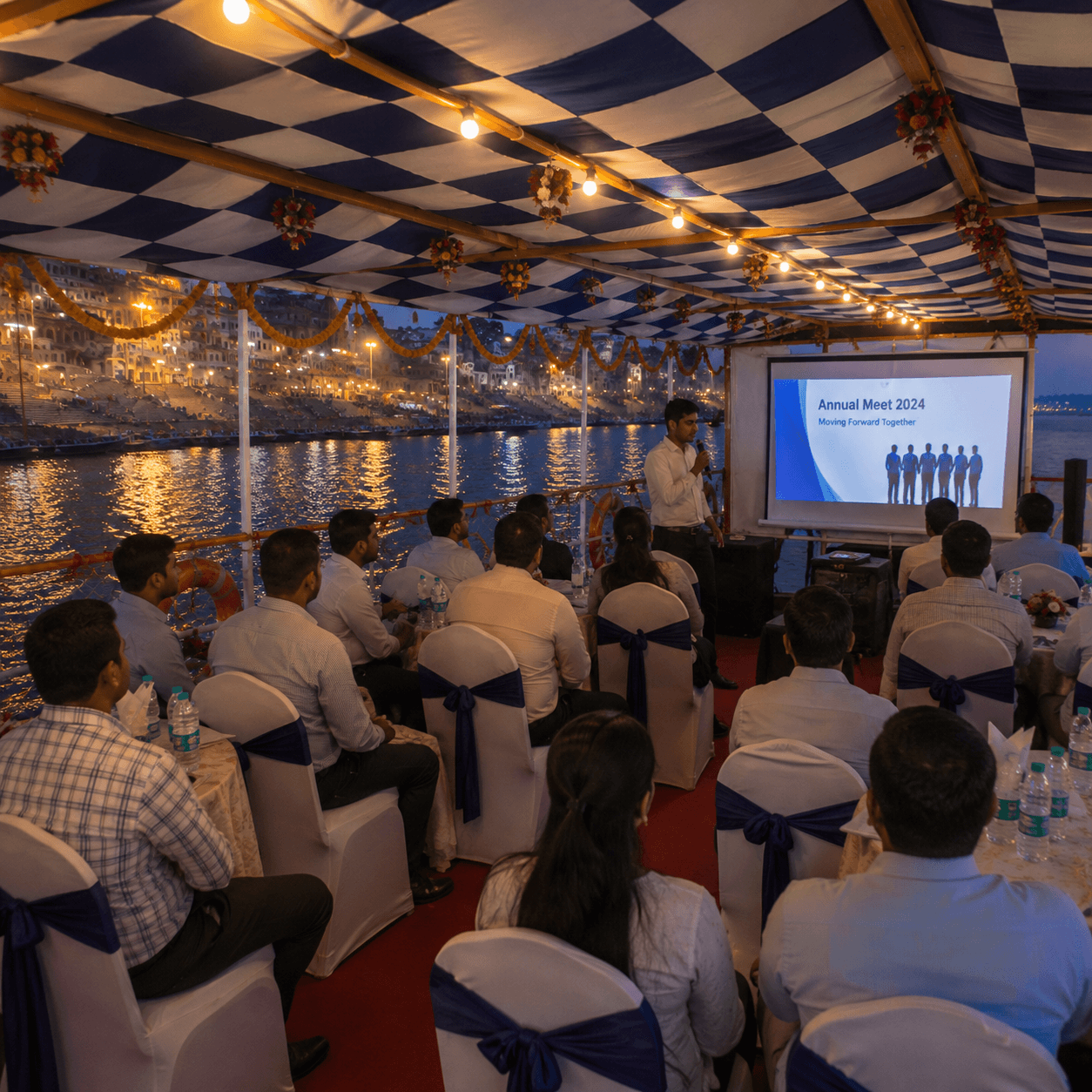 Corporate group event on board