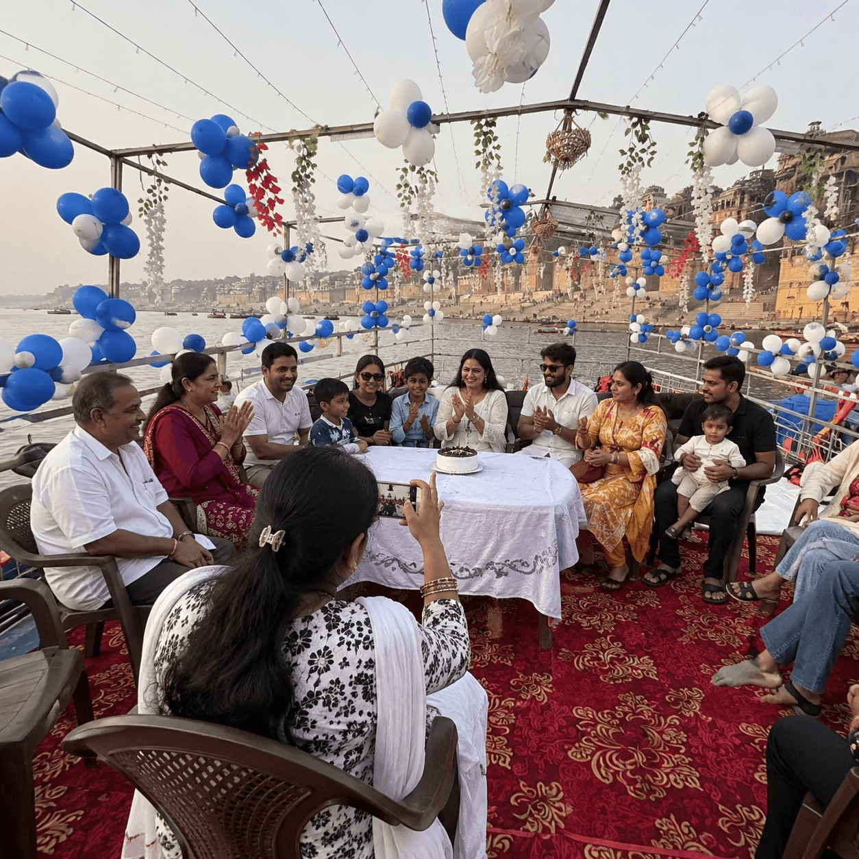 Large family event on deck